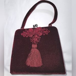Kate Landry burgundy velvet bag